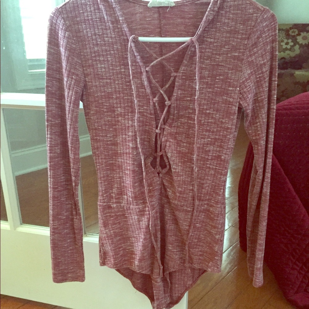 Lace up plunging body suit from nasty gal